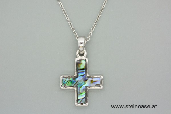 Kreuz Anhänger Perlmut inkl. Kette